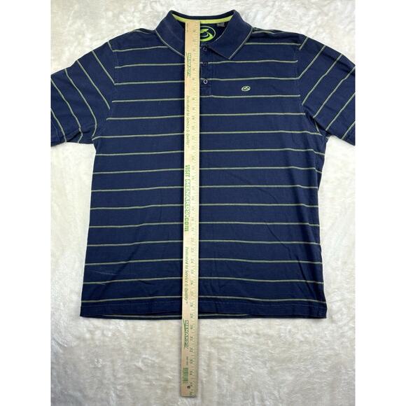 Kirra Shirt Men's Size XL Blue Green Striped Short Sleeve Polo Rugby Preppy Surf - Picture 5 of 8